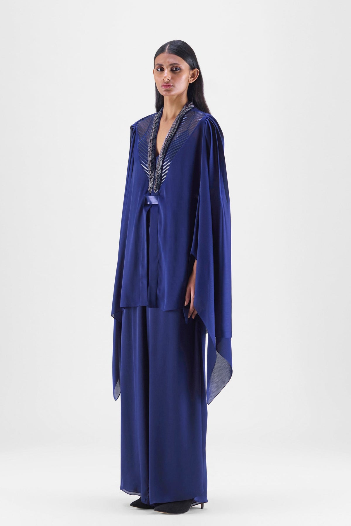 Ink Blue Structured Cape