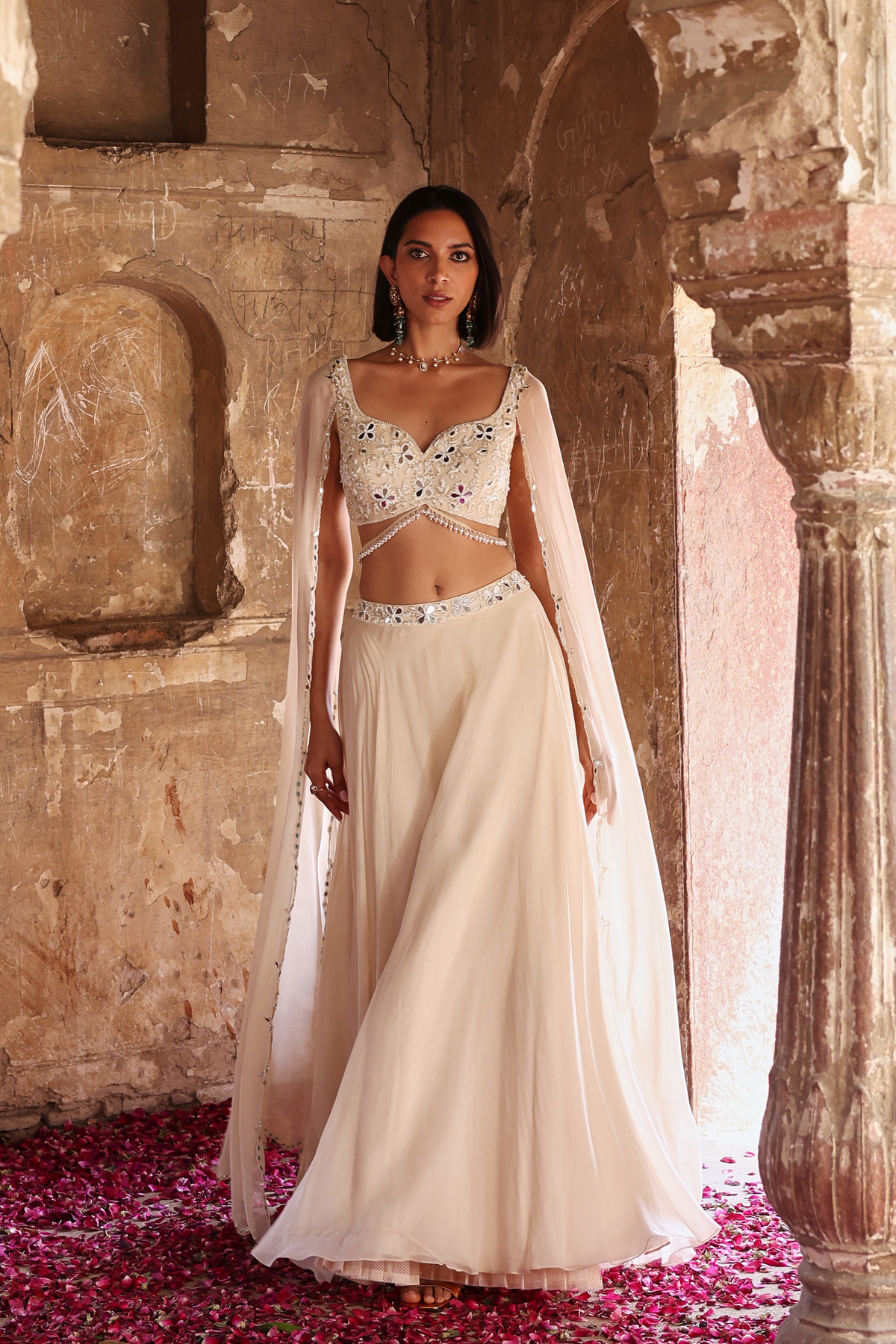 Areen Lehenga in Ivory