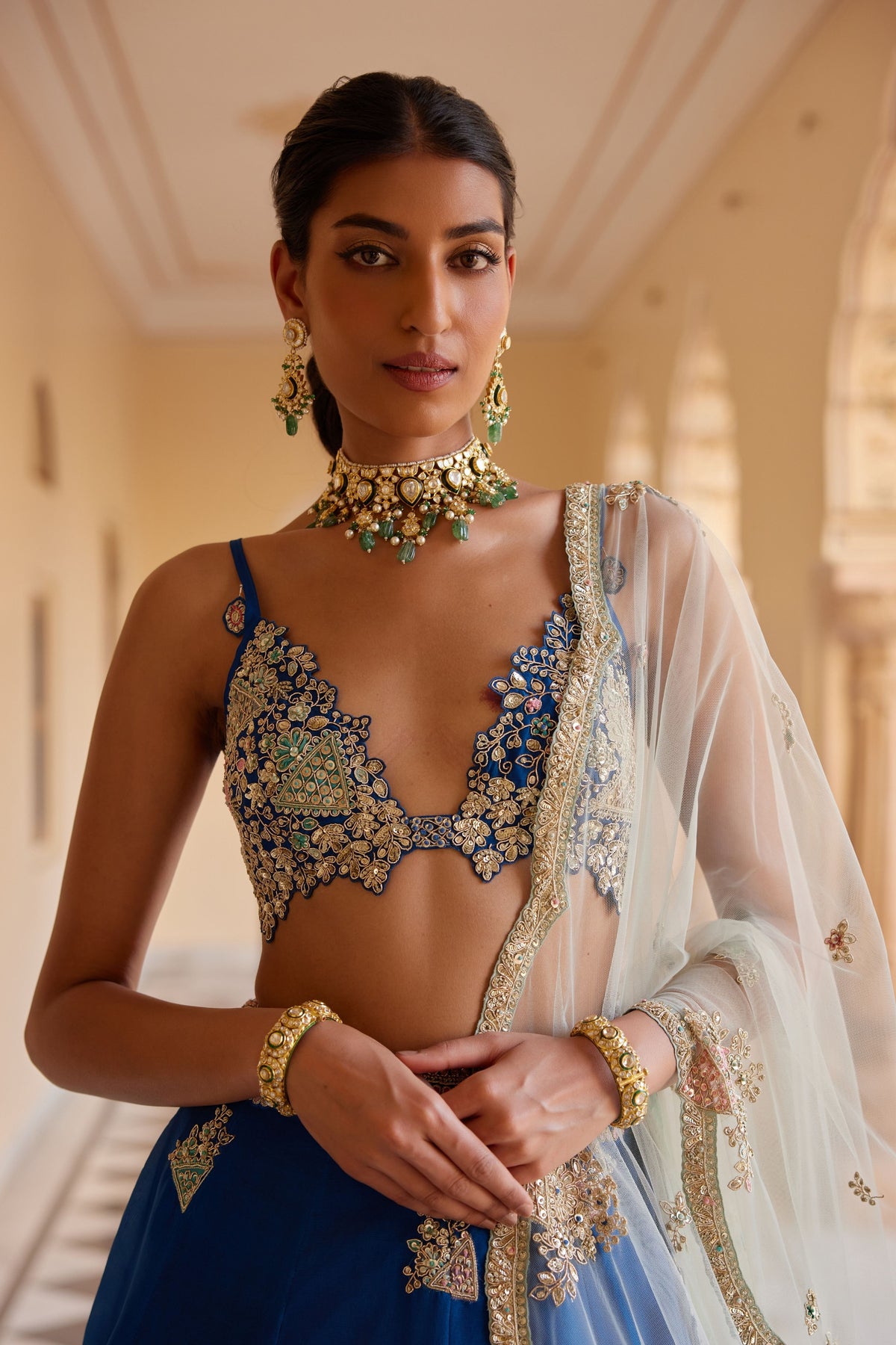 Blueberry Embroidered Lehenga Set