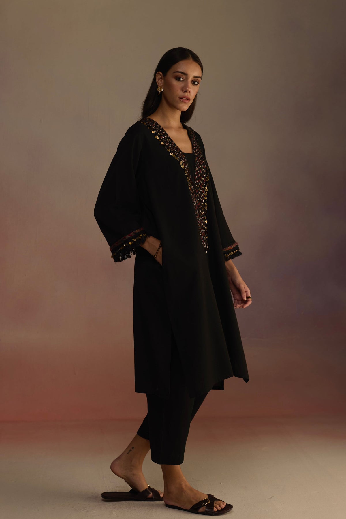 Neroli Black Kurta