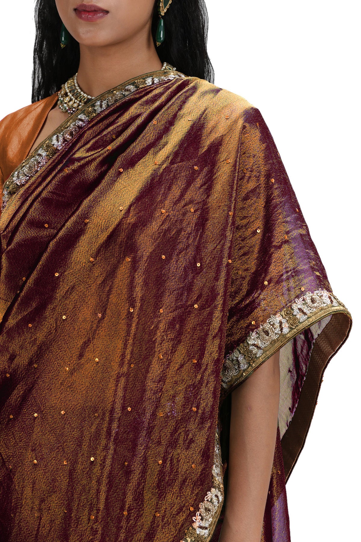 Aparna Garnet Saree Set