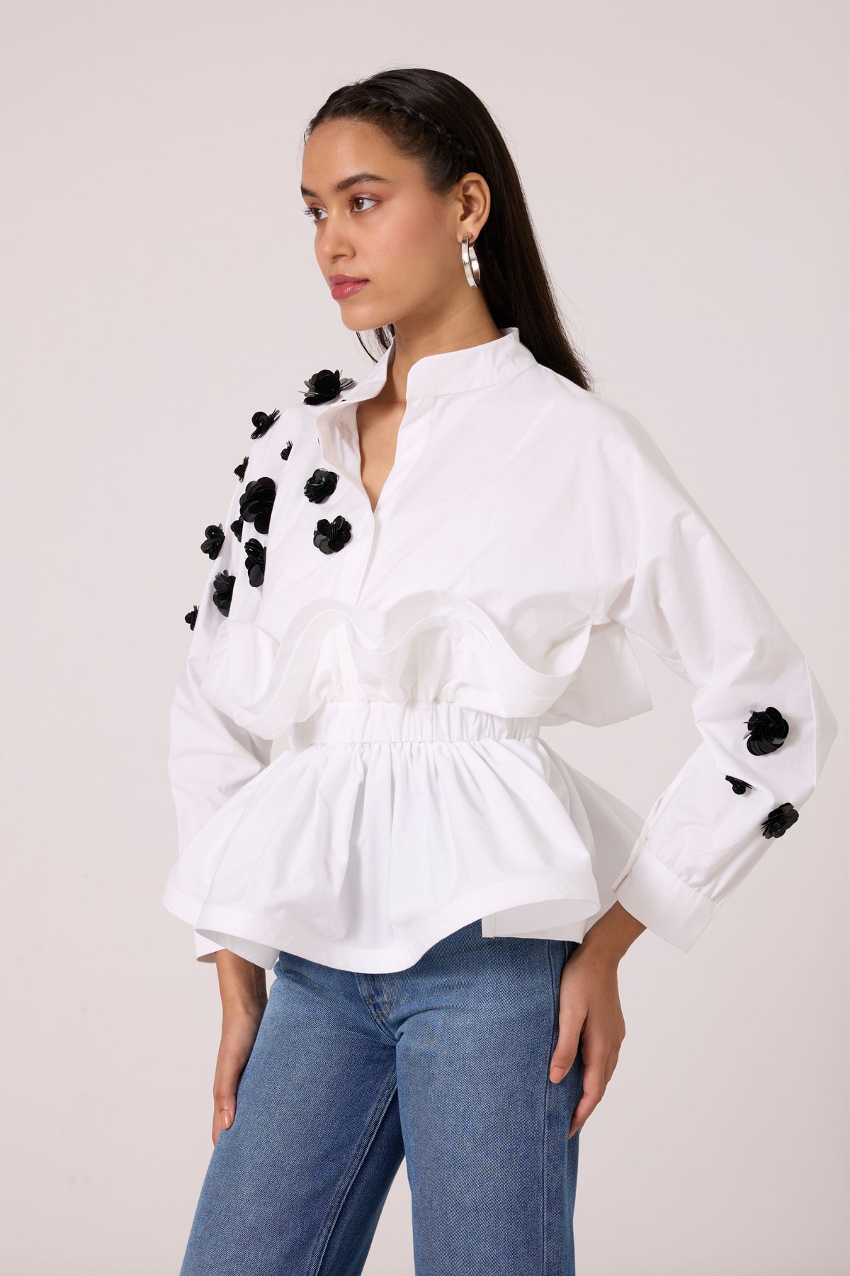 Alexa Applique Bright White Shirt