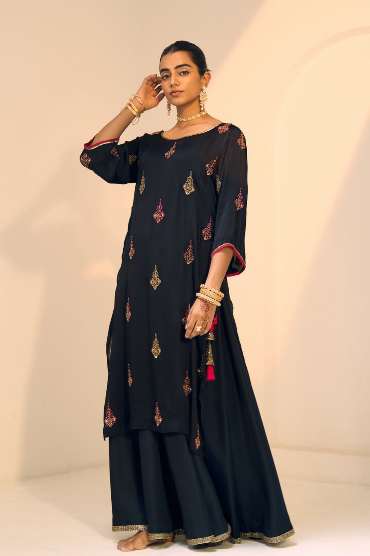 Black Chavi Kurta Set