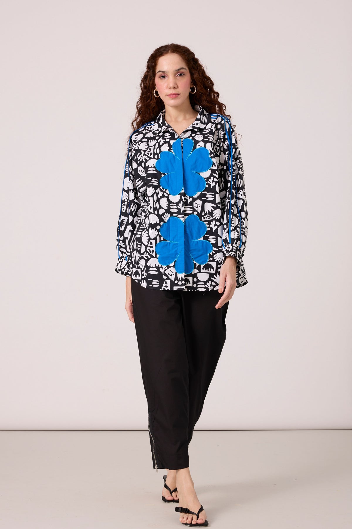 Brooke Applique Motif Print Shirt