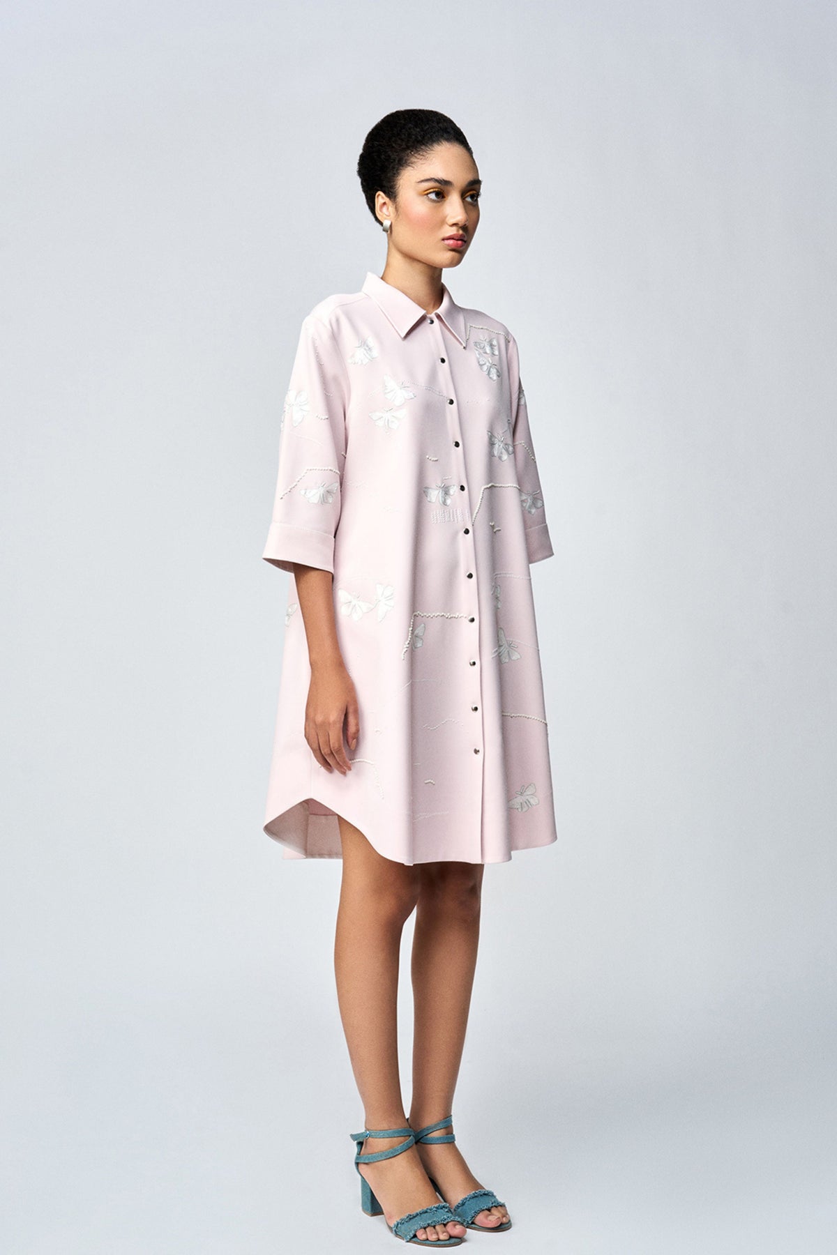 Glass Peach Shirt Dress