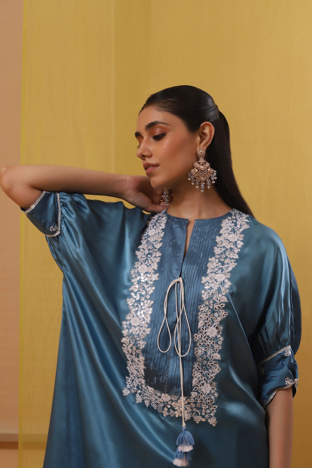 Blue Zia Kaftan Set