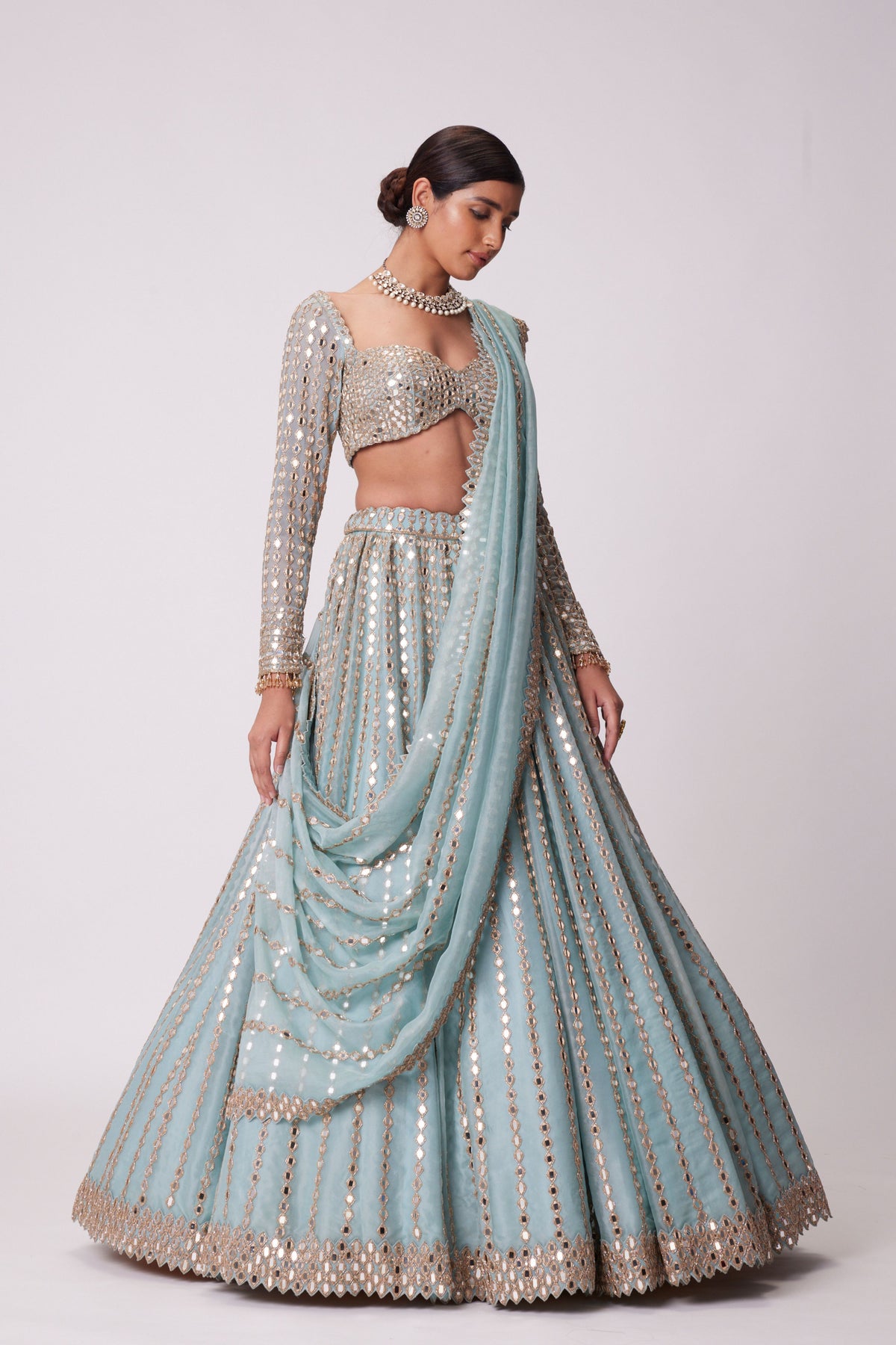 Powder Blue Lehenga Set