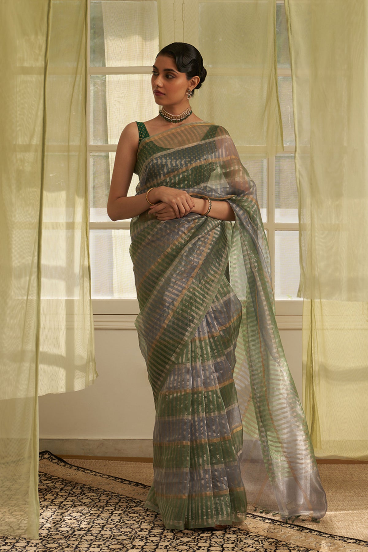 Dhaari Green Saree