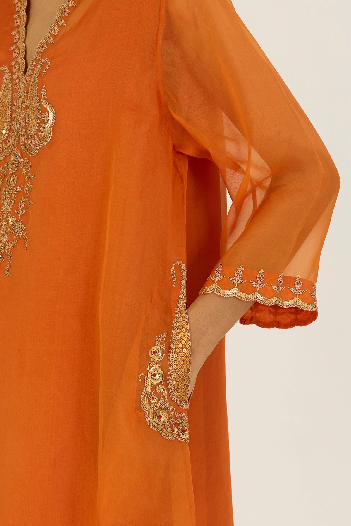 Rysa Orange Kurta &amp; Pants