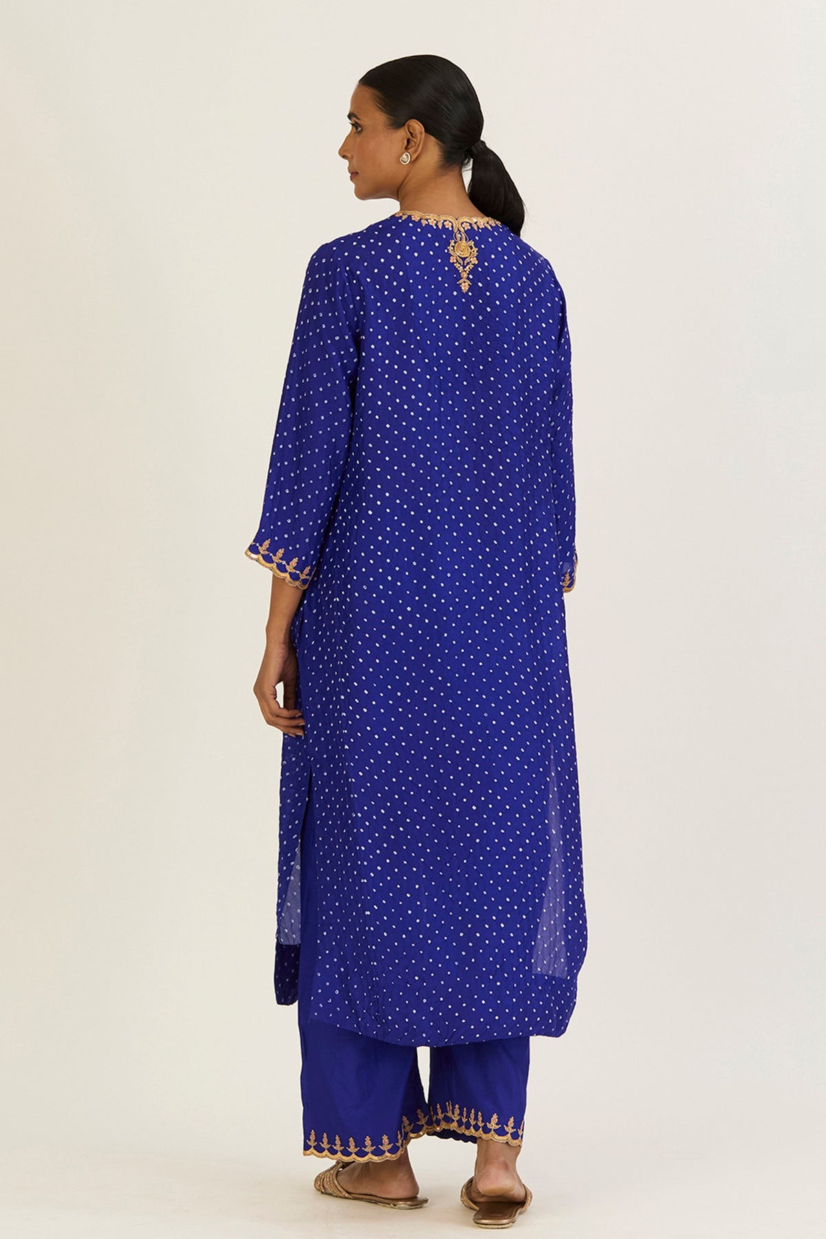 Rysa Royal Blue Bandhani Kurta &amp; Pants