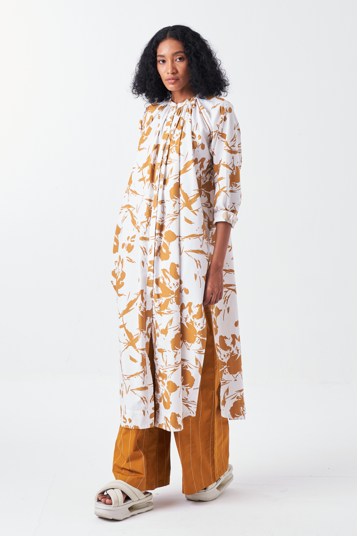 Gather Neck Shirt Co-ord Set