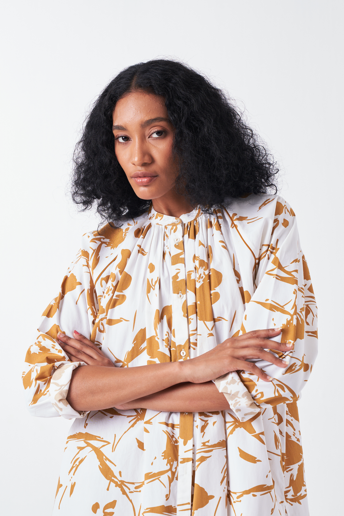 Gather Neck Shirt Co-ord Set