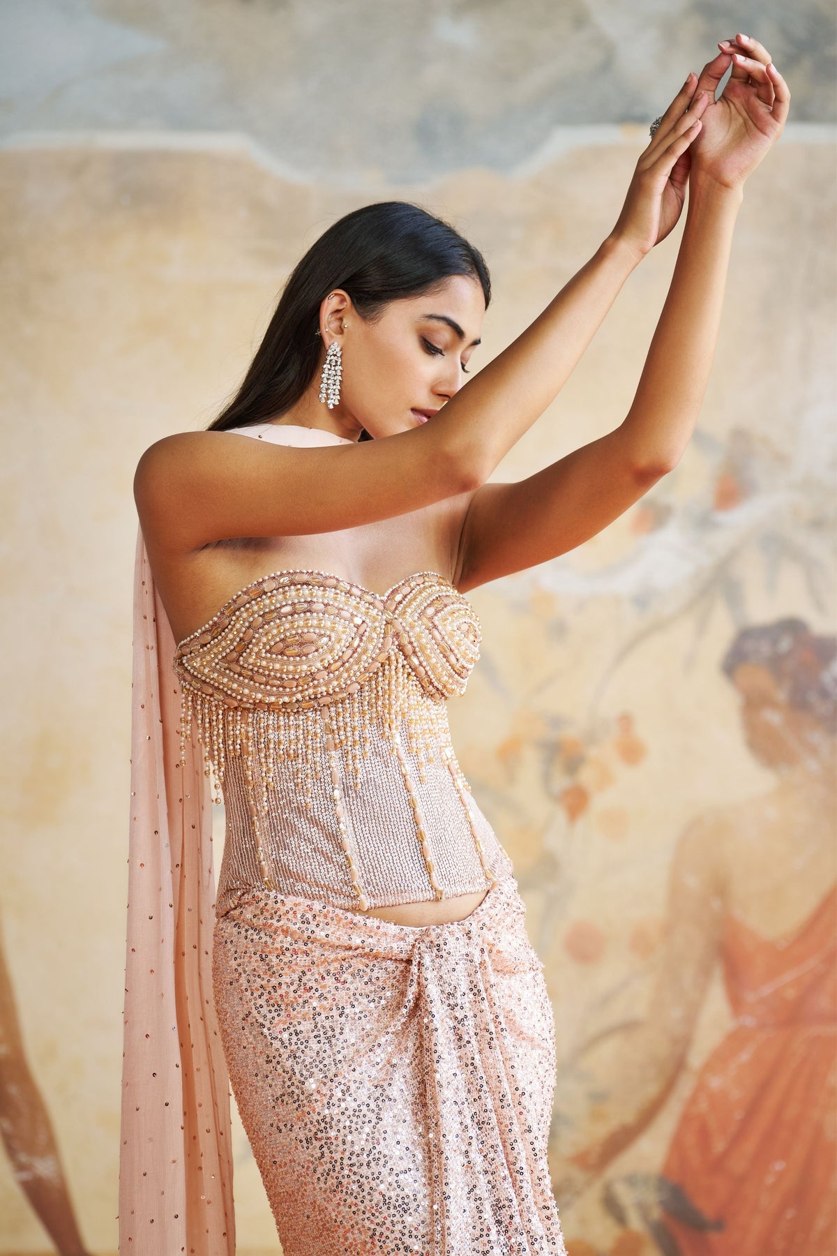 Jeweled Peach Corset