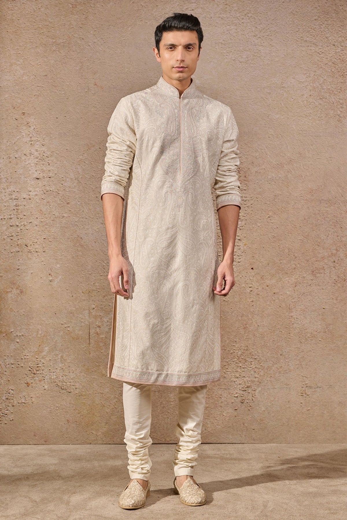 Self-textured Embroidered Kurta