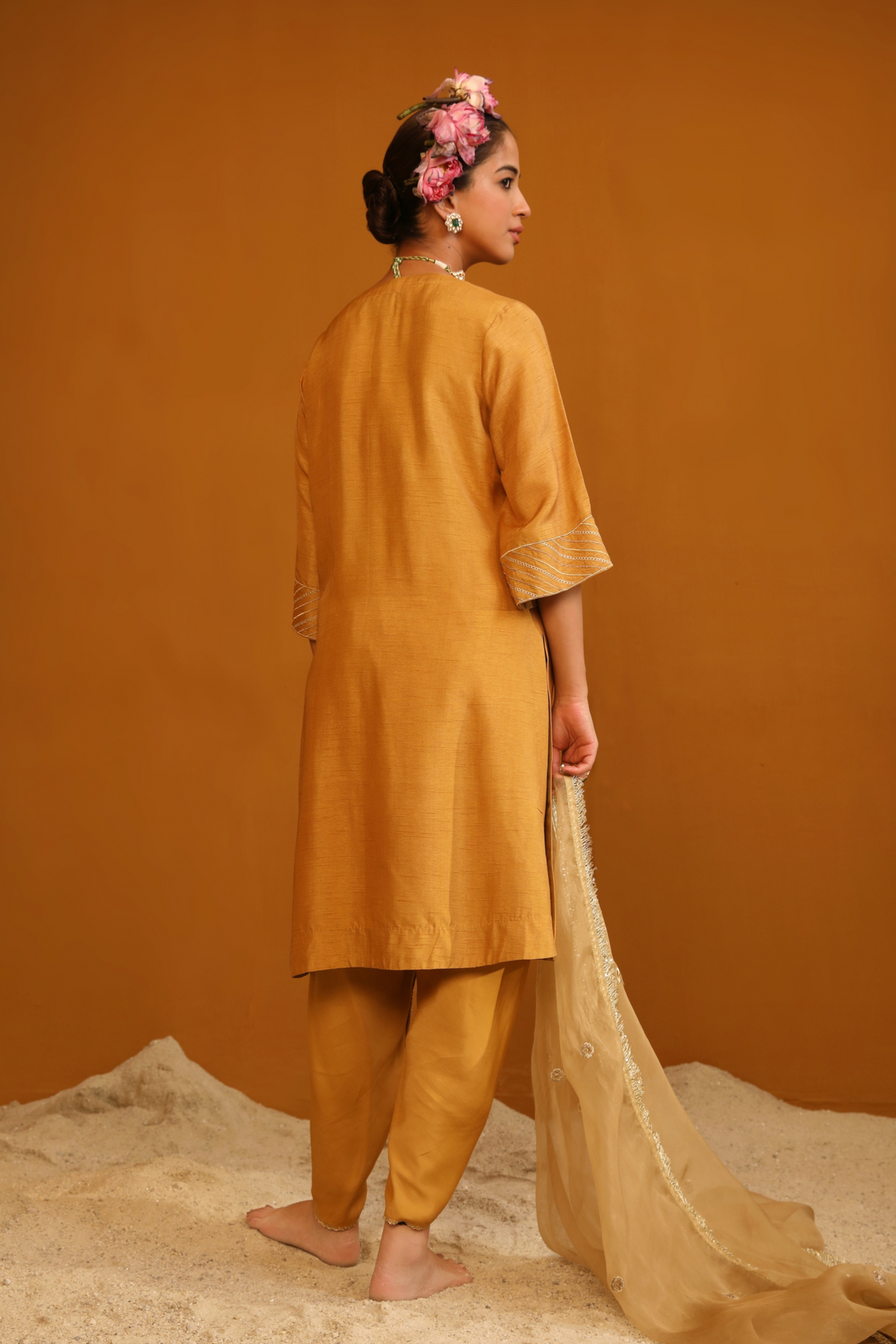 Shabana Gold Kurta Set