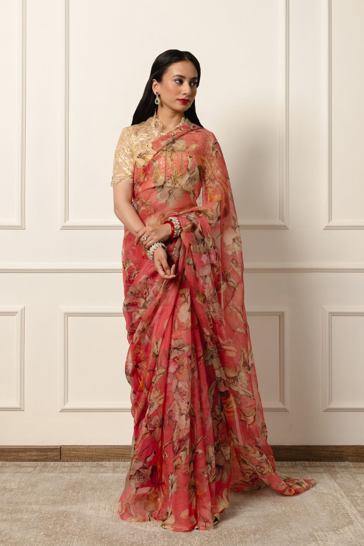 Padma Printed French Chiffon Saree