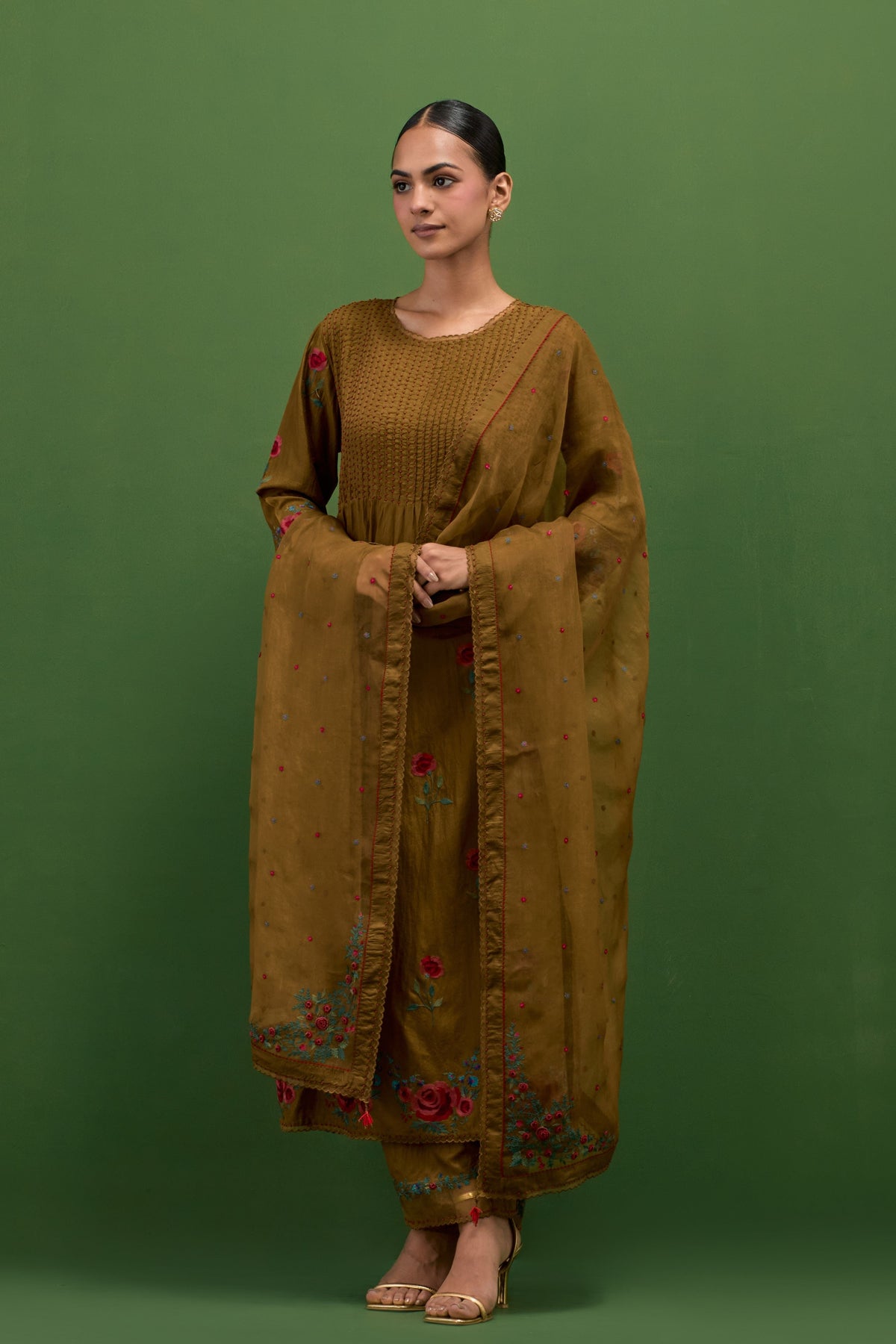 Golden Olive Kurta Set