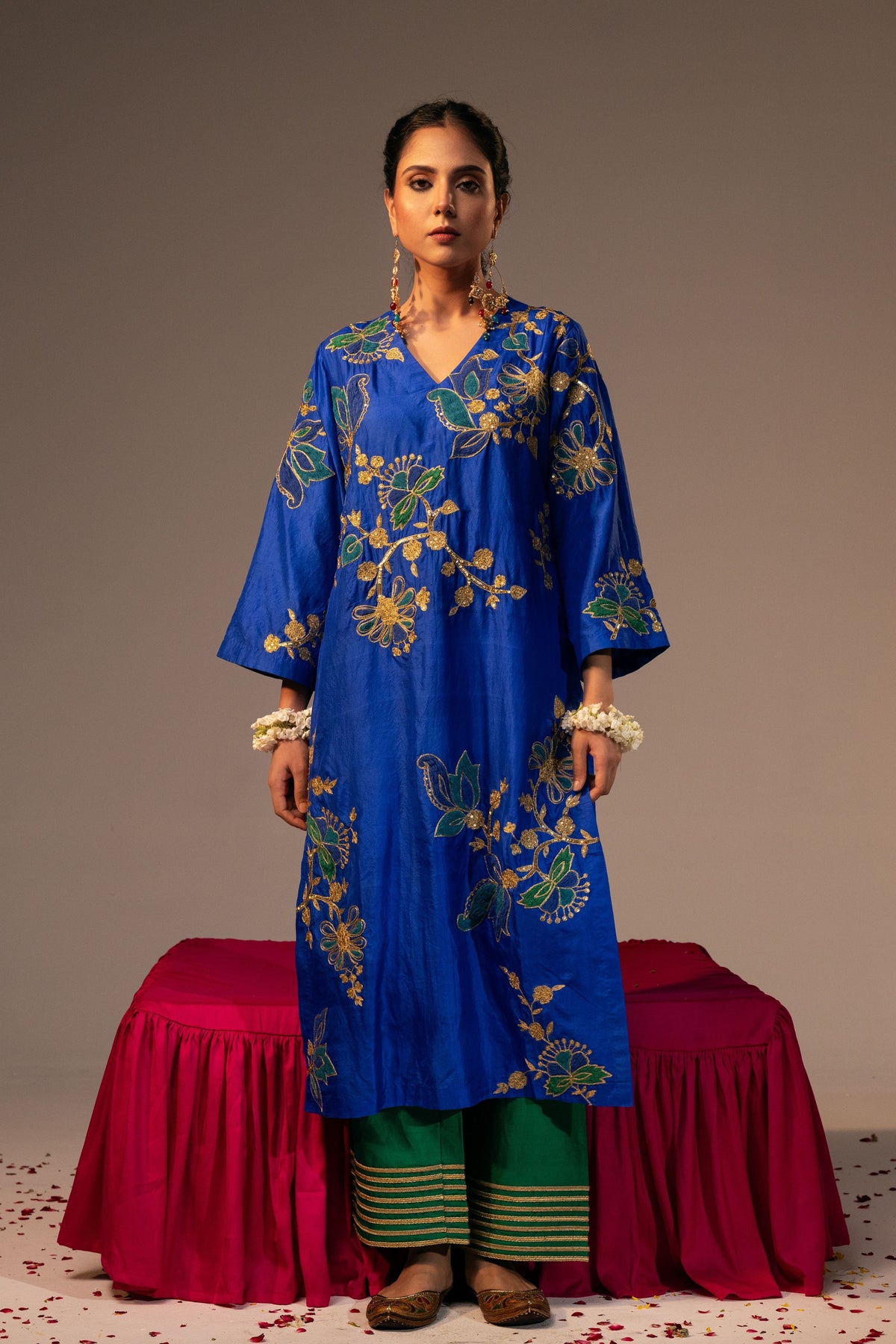 Blue Kurta With Palazzo