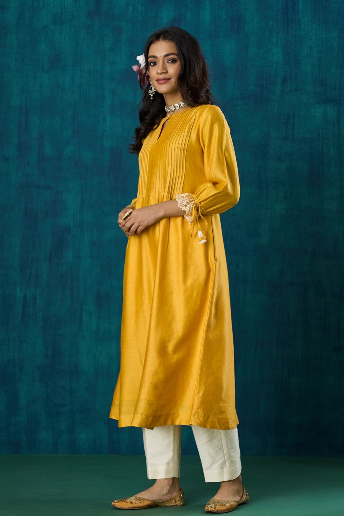 Mango Yellow Flowy Kurta Sets