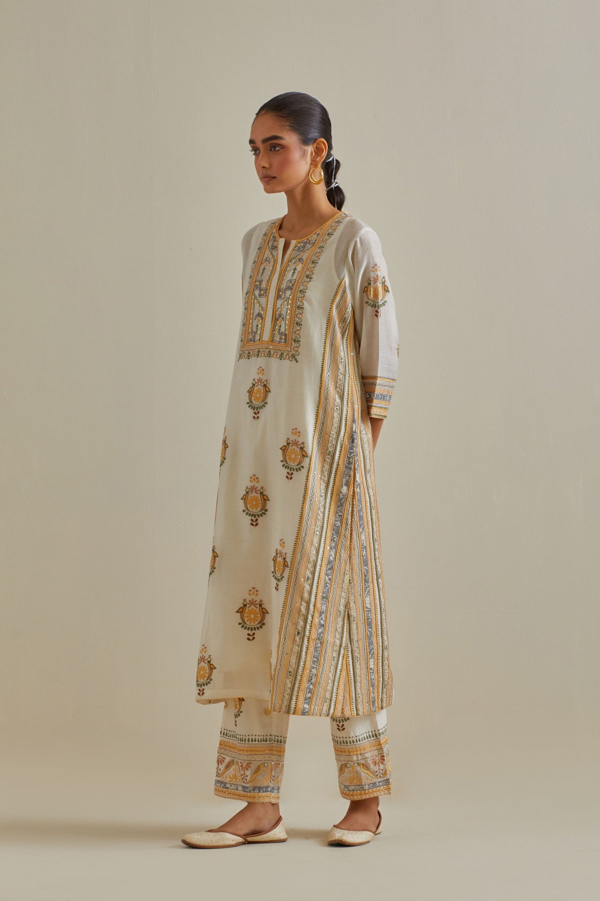 Yellow Sequins Kurta Set