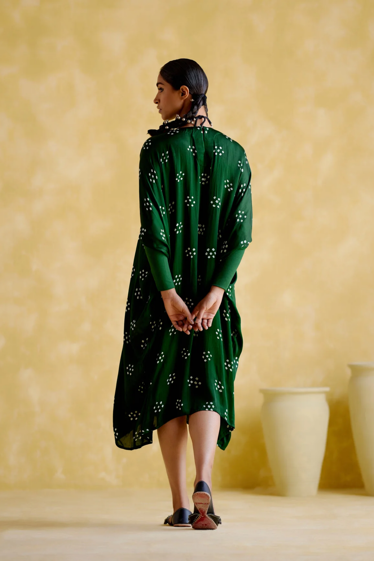 Annapoorna Green Bandhini Kaftan