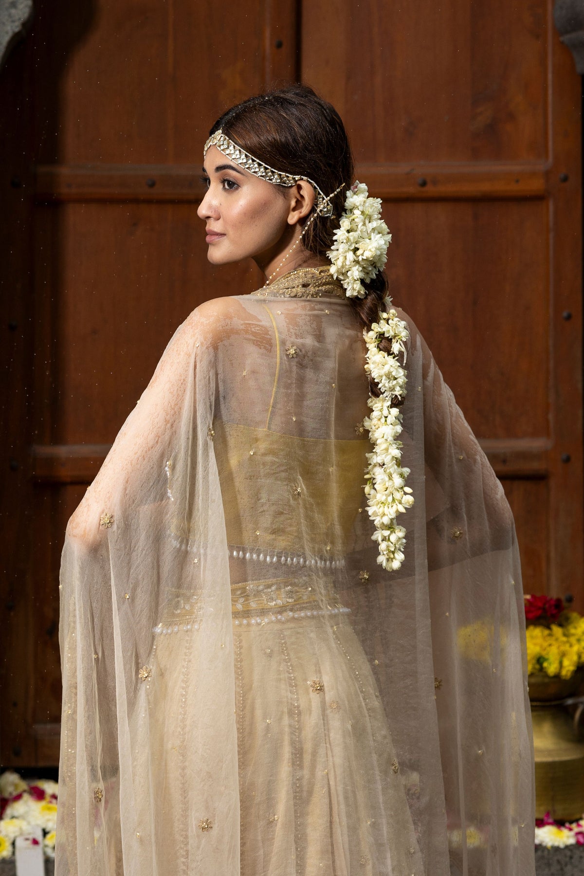 Beige Lehenga Set