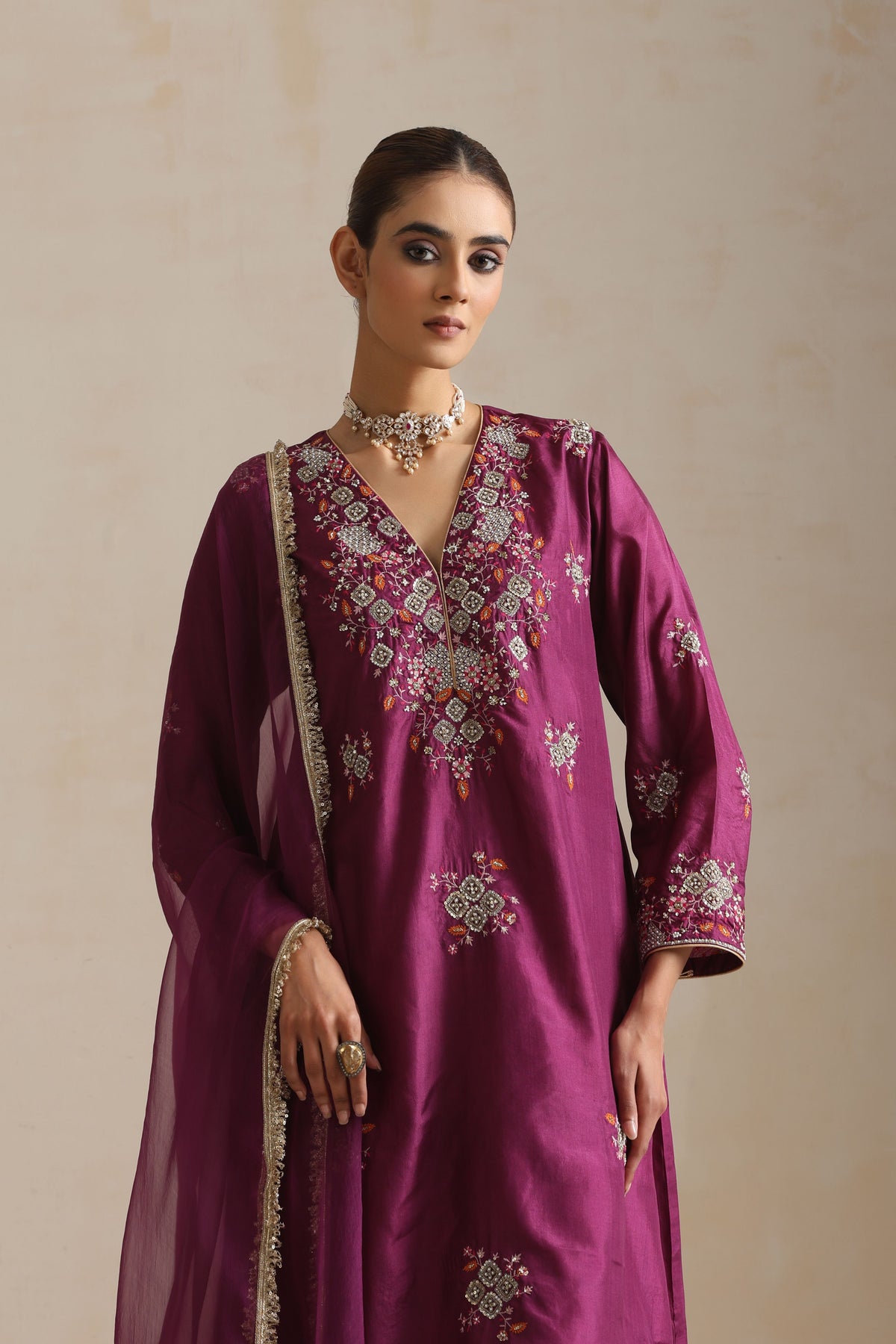 Aubergine Adya Kurta Set