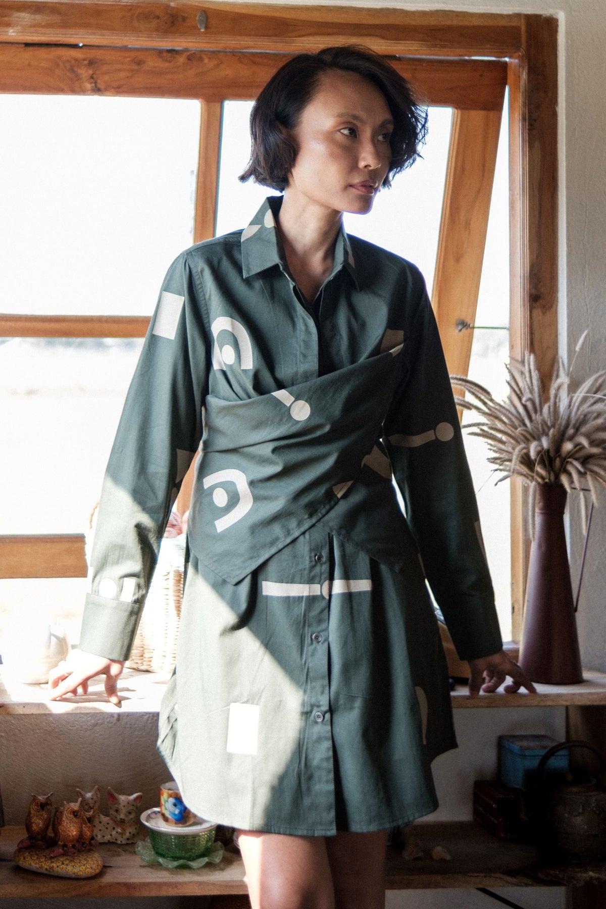 Green Triangle Seattle Shirt Dress