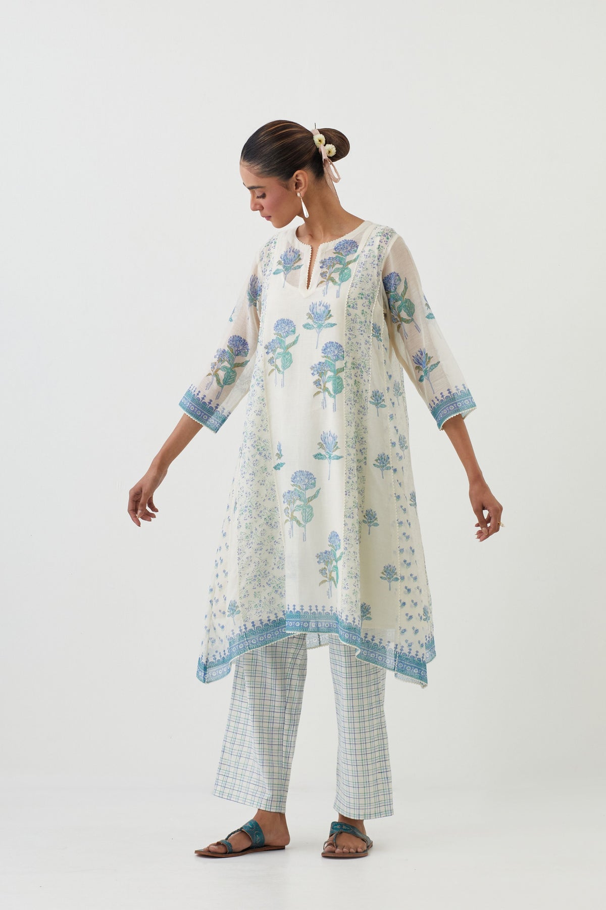 Blue Florescent Kurta Set