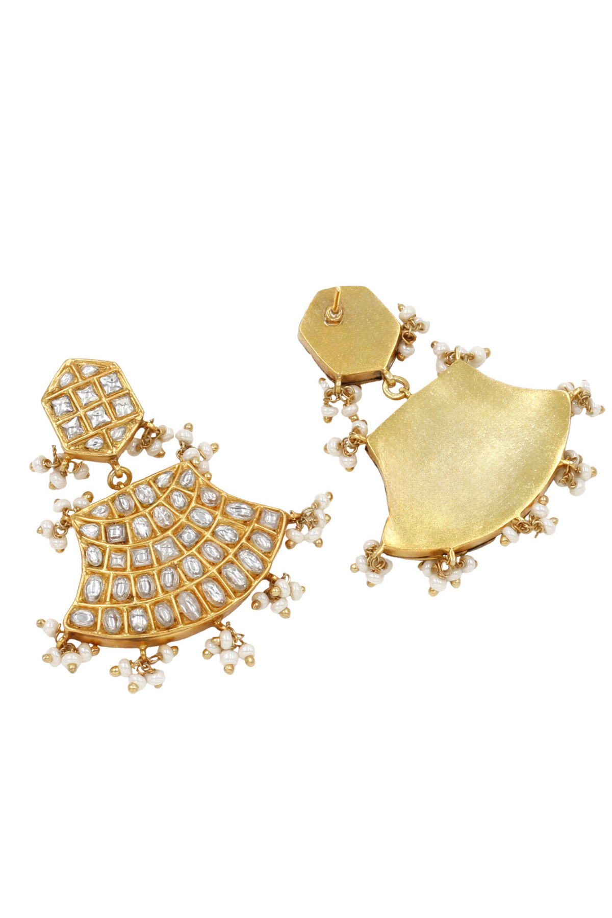 Radiant Gold Kundan Studded Earrings.