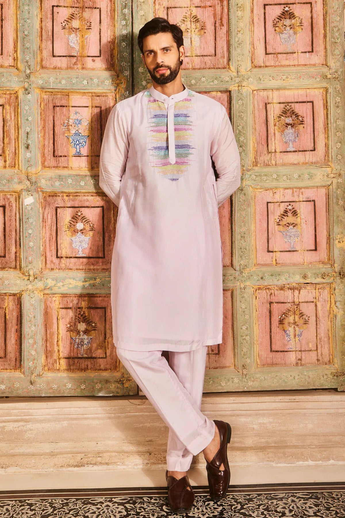 Blush Pink Embroidery Kurta Set