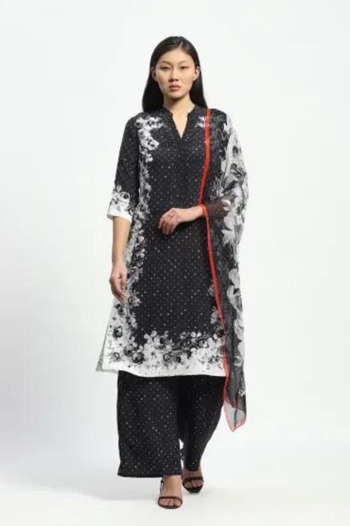 Negative Rose Kurta Set