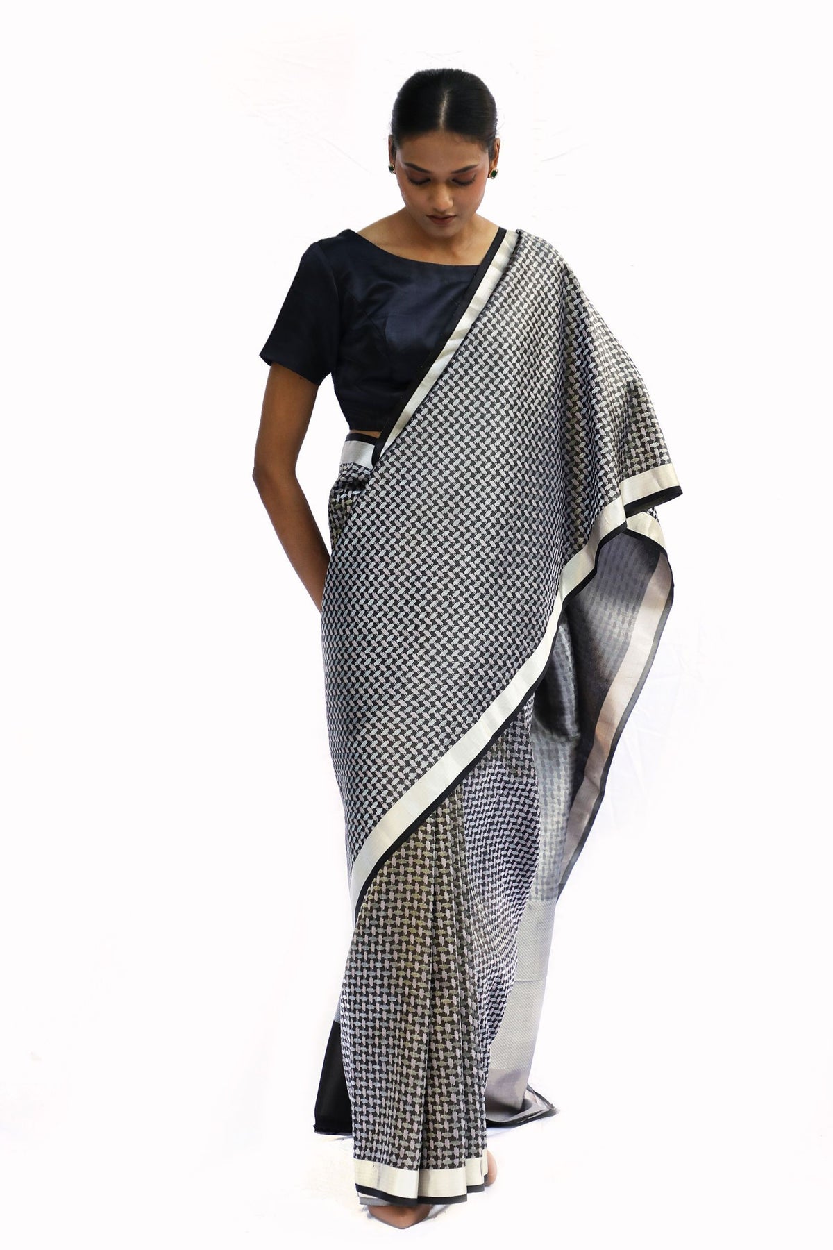 Black Mashru Saree