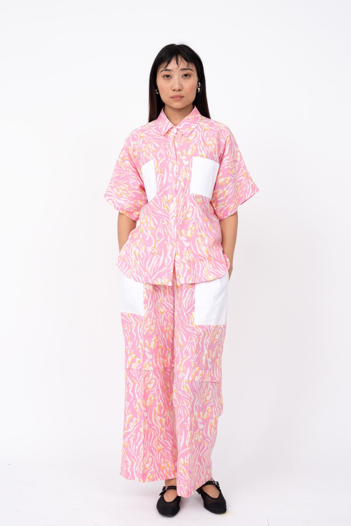 Pink Wave Pleated Day Pant