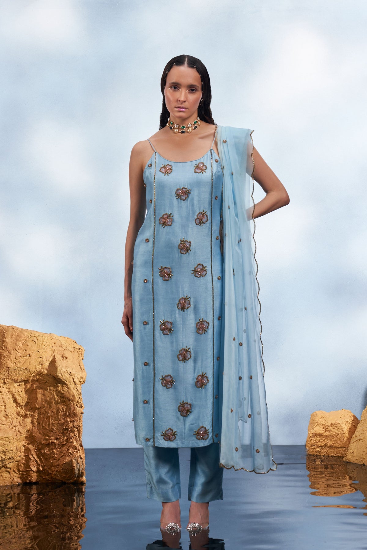 Powder Blue Kurta Set