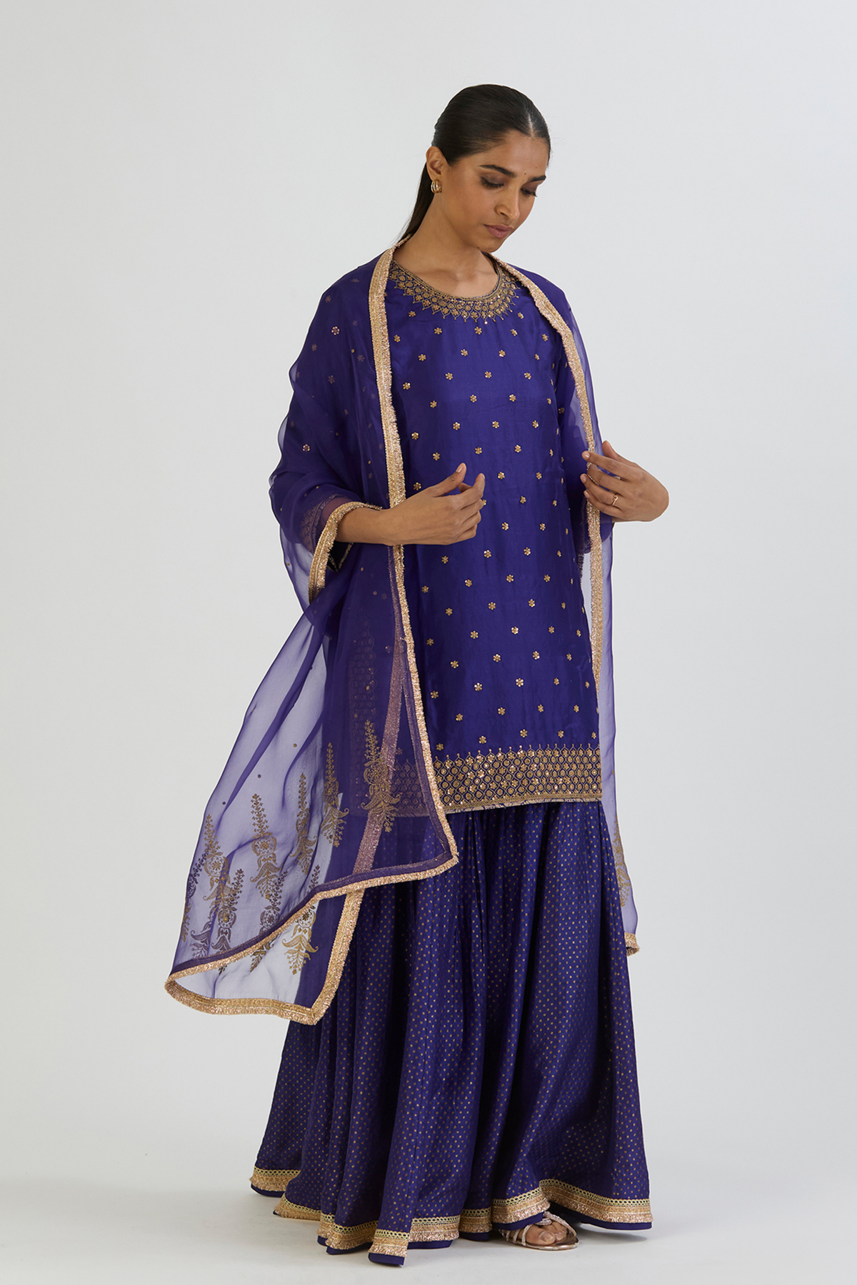 Blue Alam Kurta and Sharara