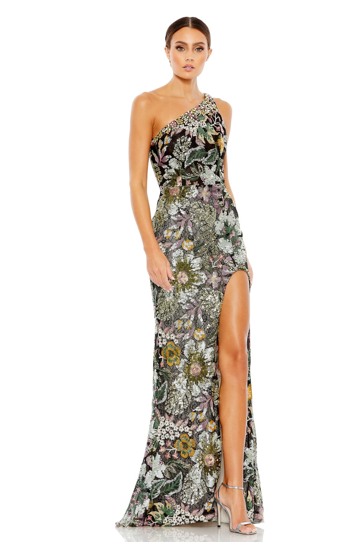 Black Multi One Shoulder Gown