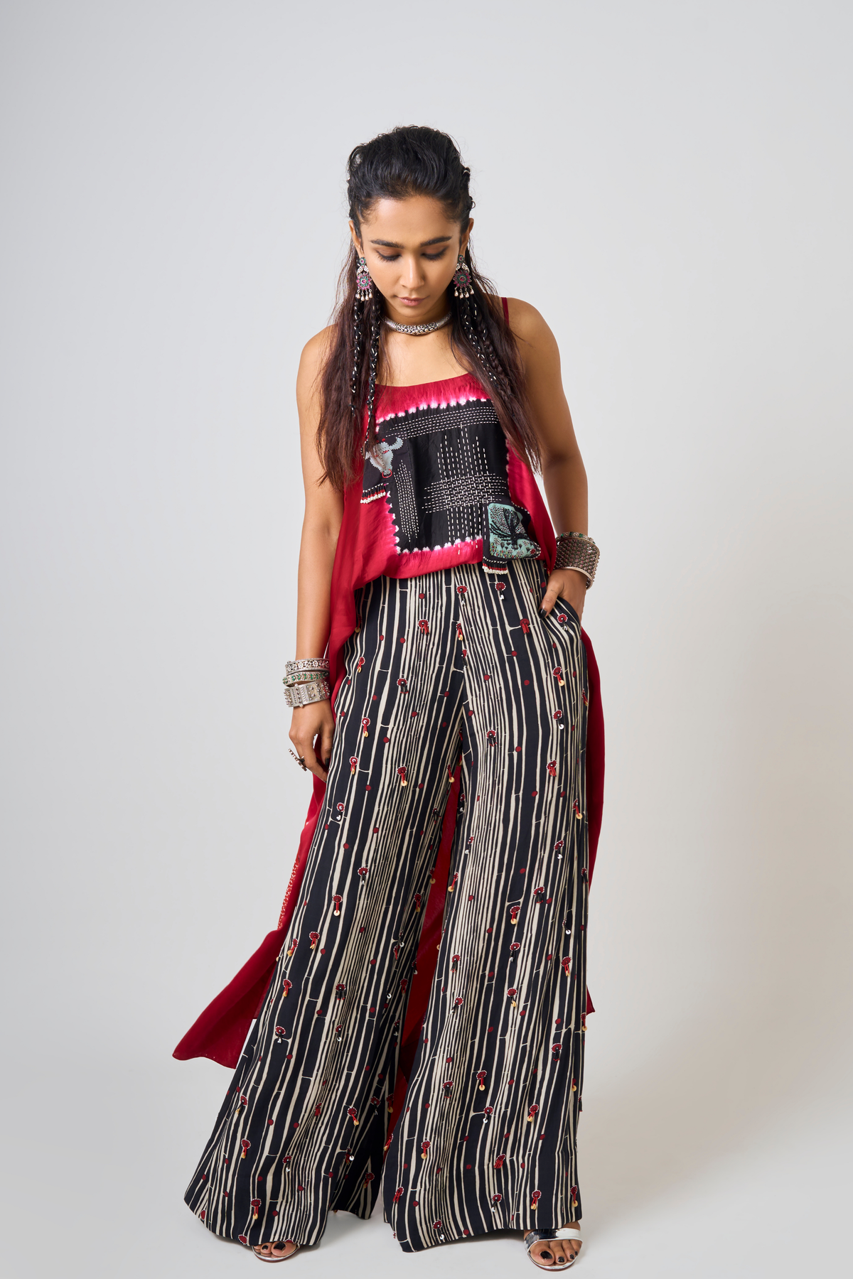 Burgundy Printed Tie-dye Co-ord Set