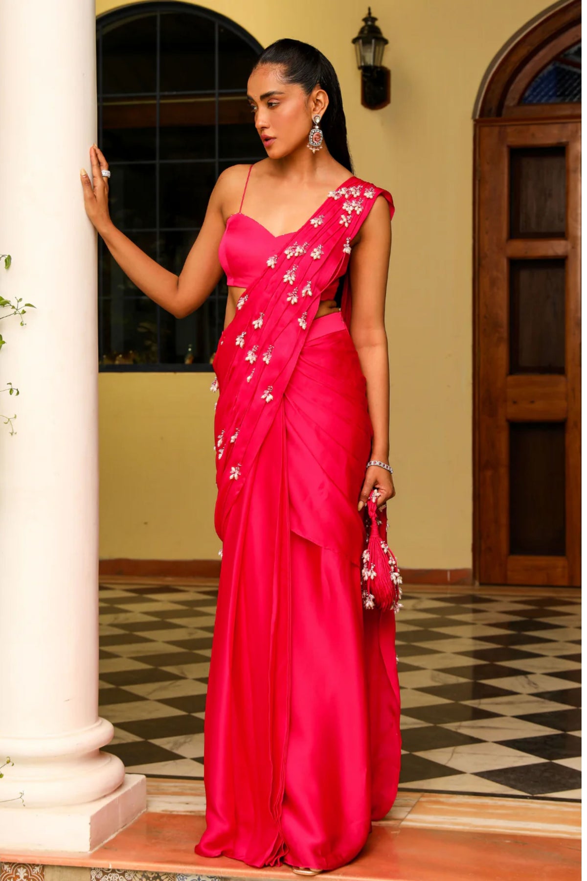 Rani Pink Drape Saree