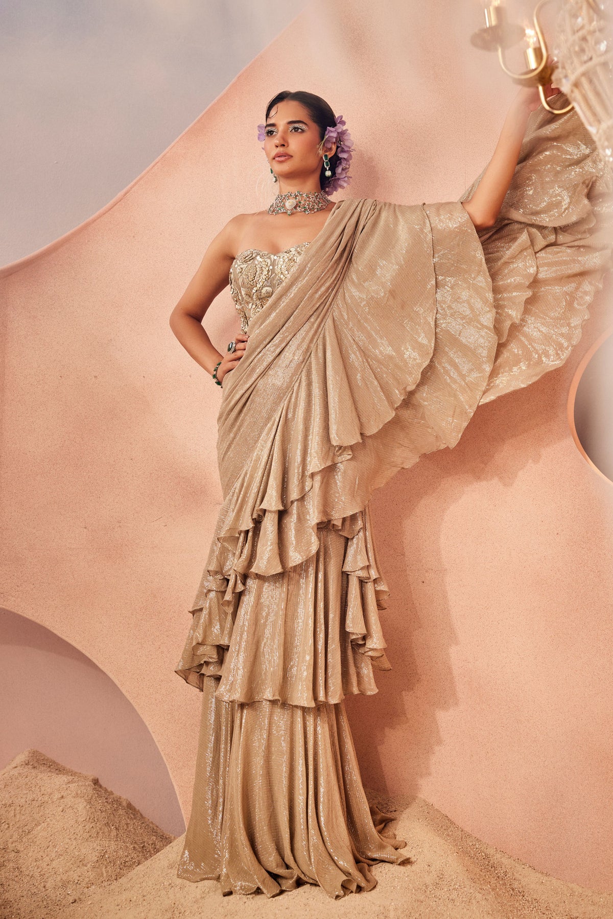 Perseus Drape Saree Set