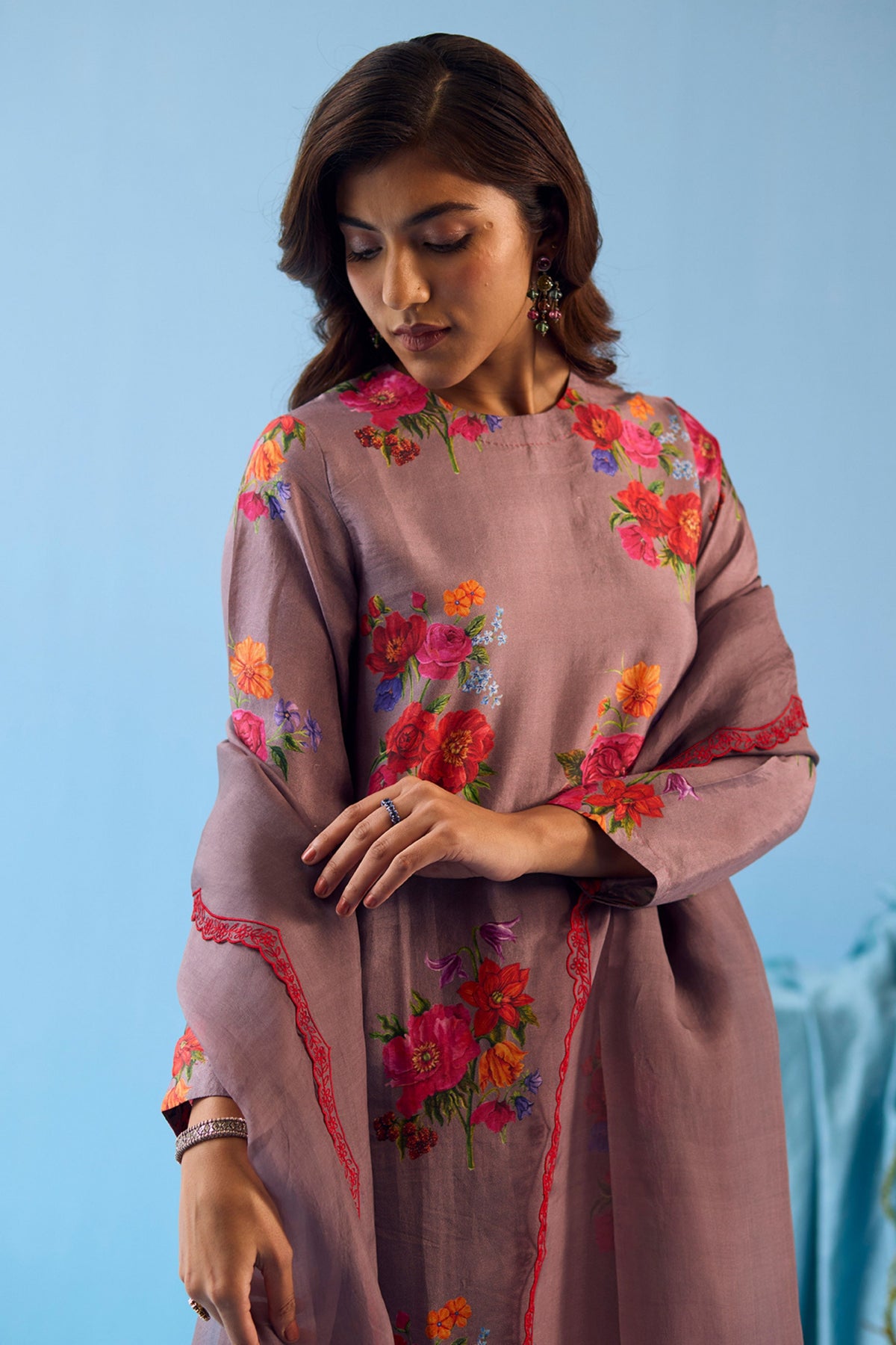 Enchanted Bloom Slate Kurta Set