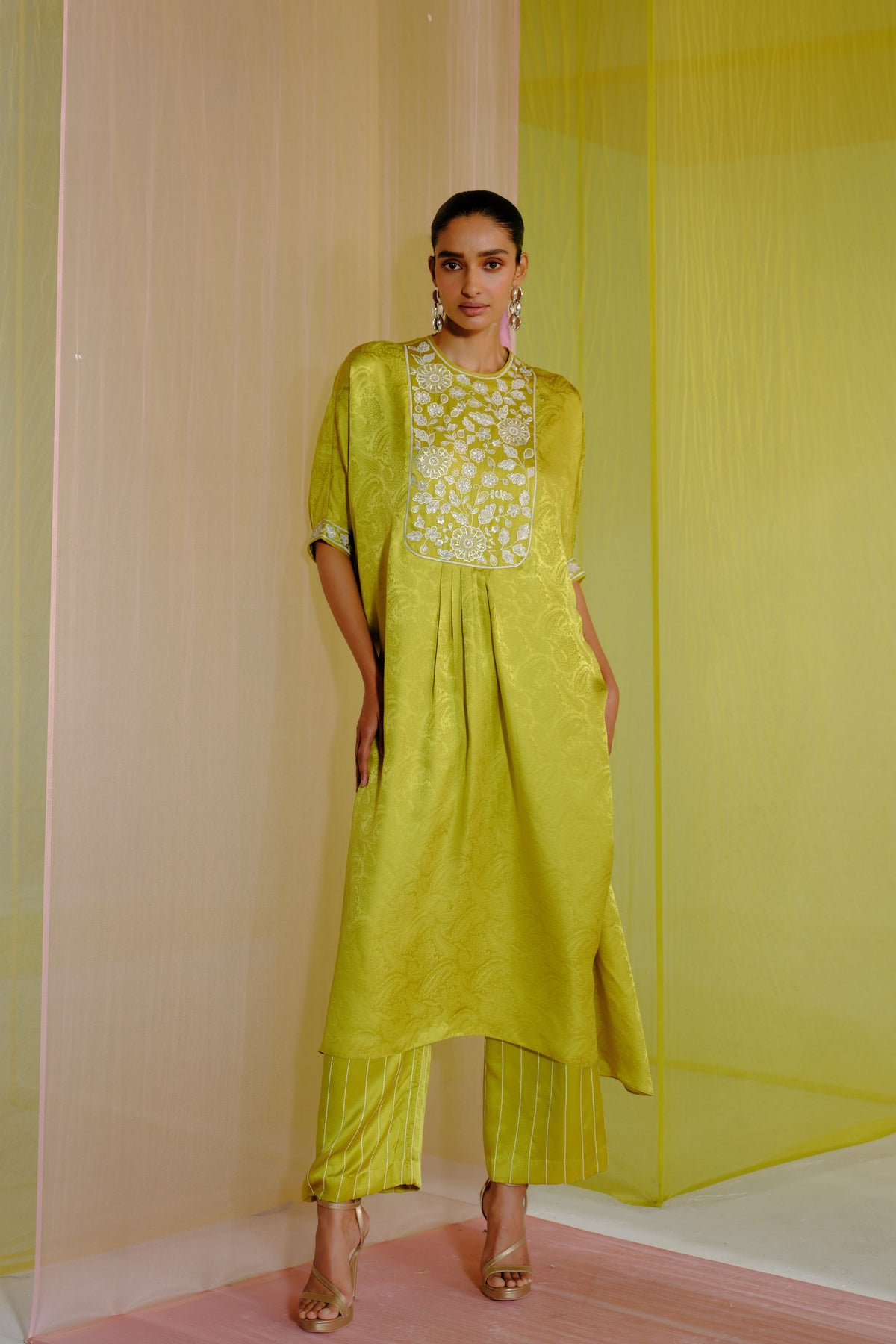 Lime Green Nura Kaftan Set