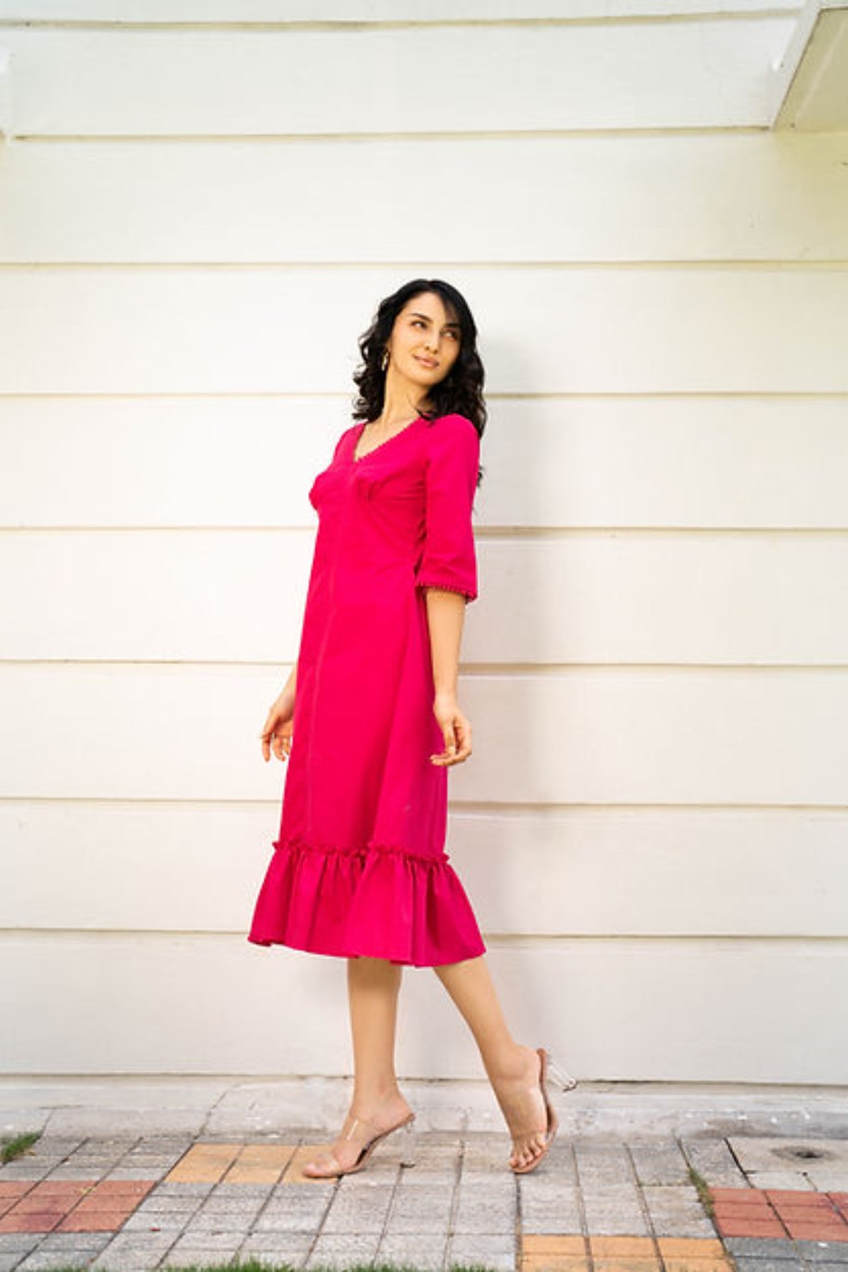 Hot Pink Camelia Dress