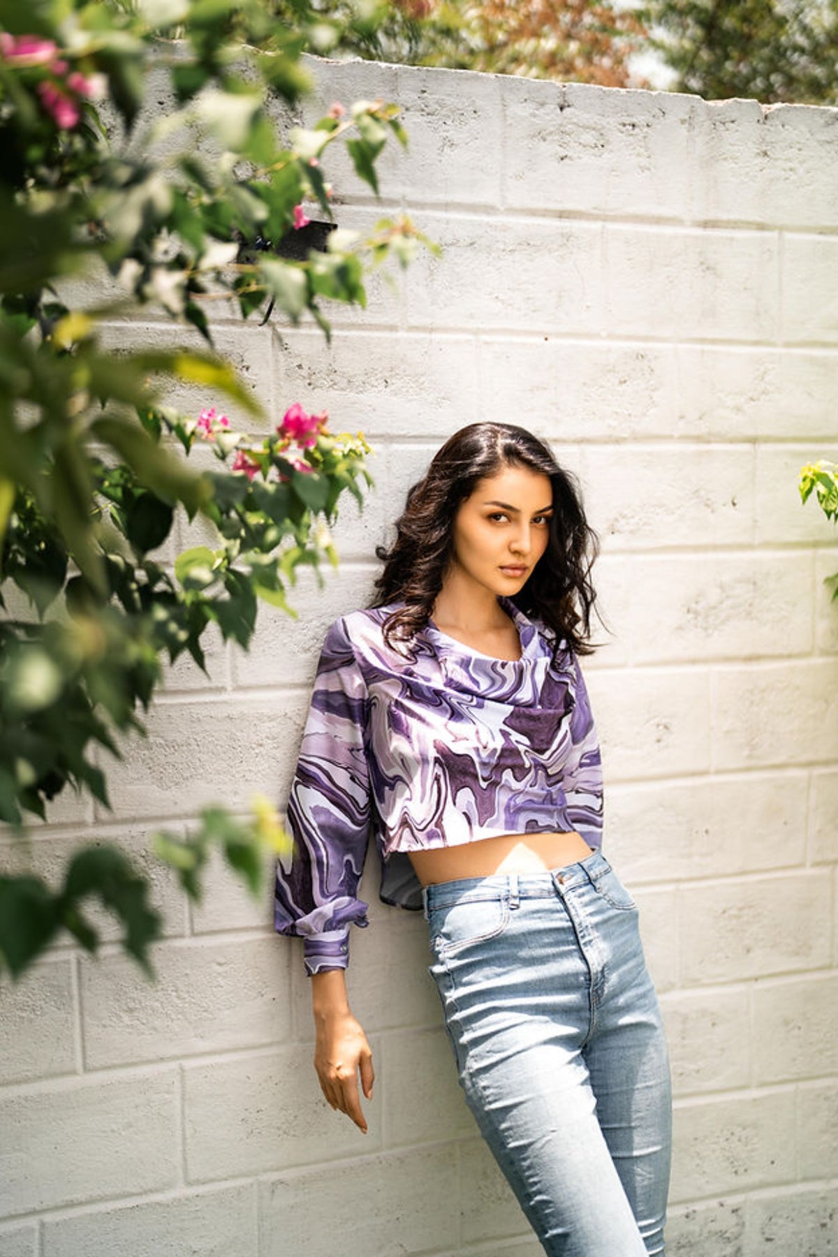 Marble Print Crop Top