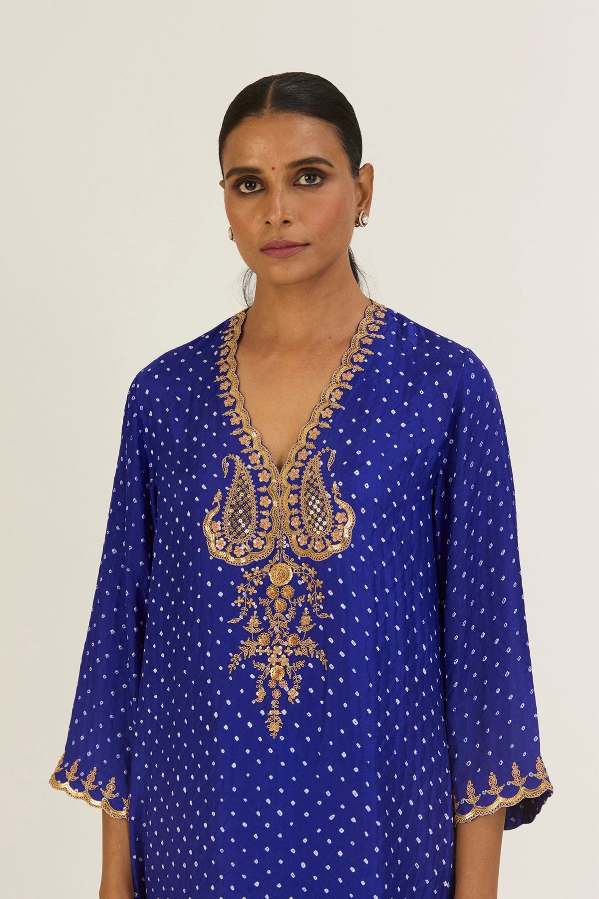 Rysa Royal Blue Bandhani Kurta &amp; Pants