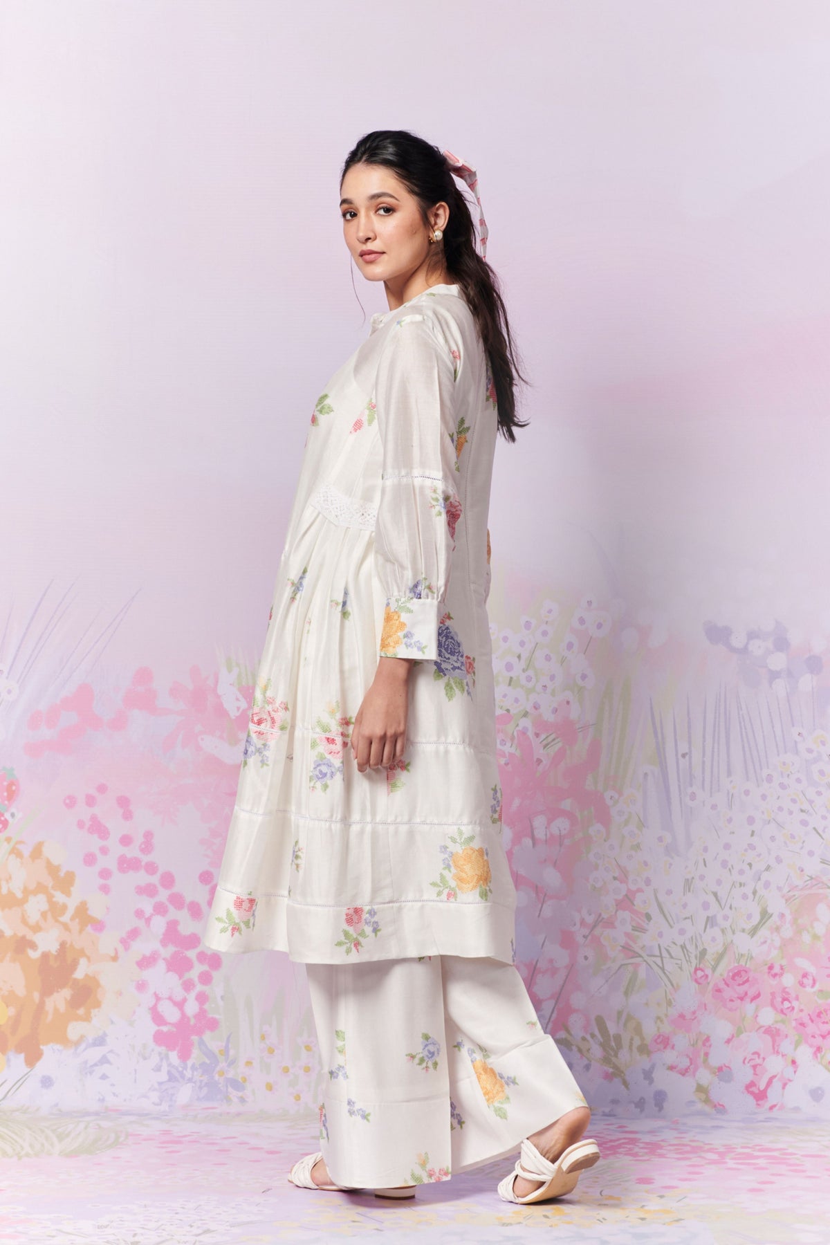 Summer Rose Kurta and Trousers Co-ord Set