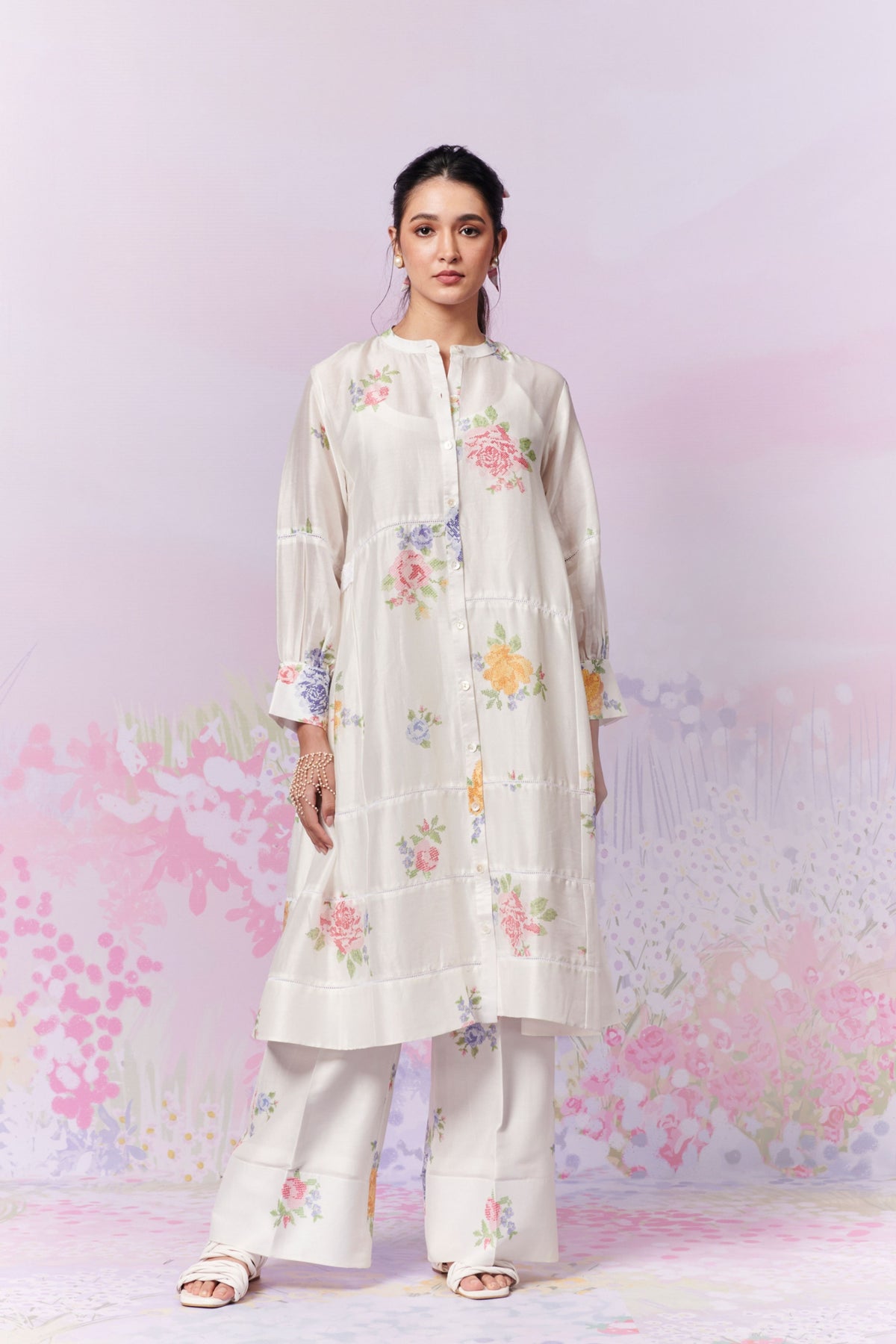 Summer Rose Kurta and Trousers Co-ord Set