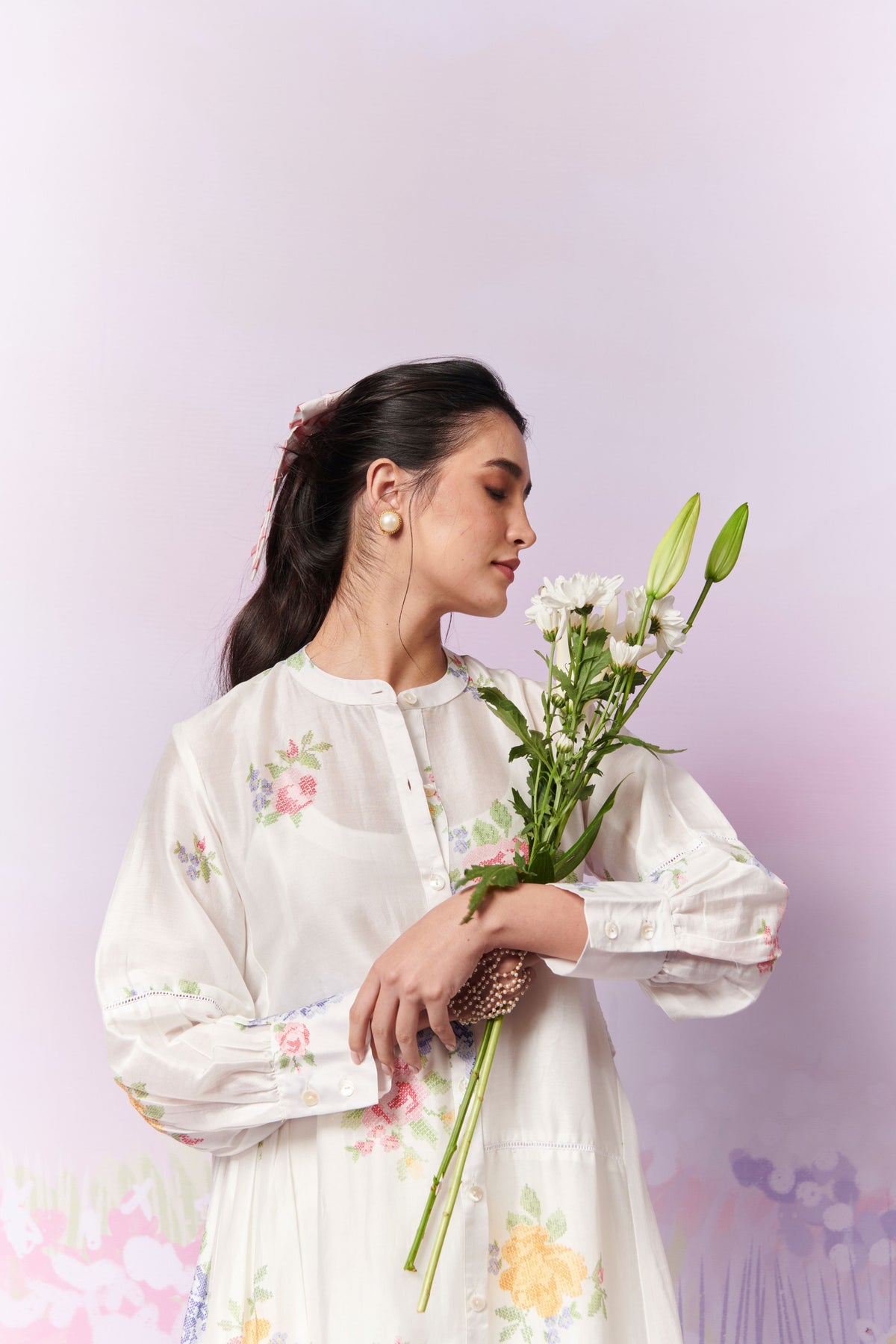 Summer Rose Kurta and Trousers Co-ord Set