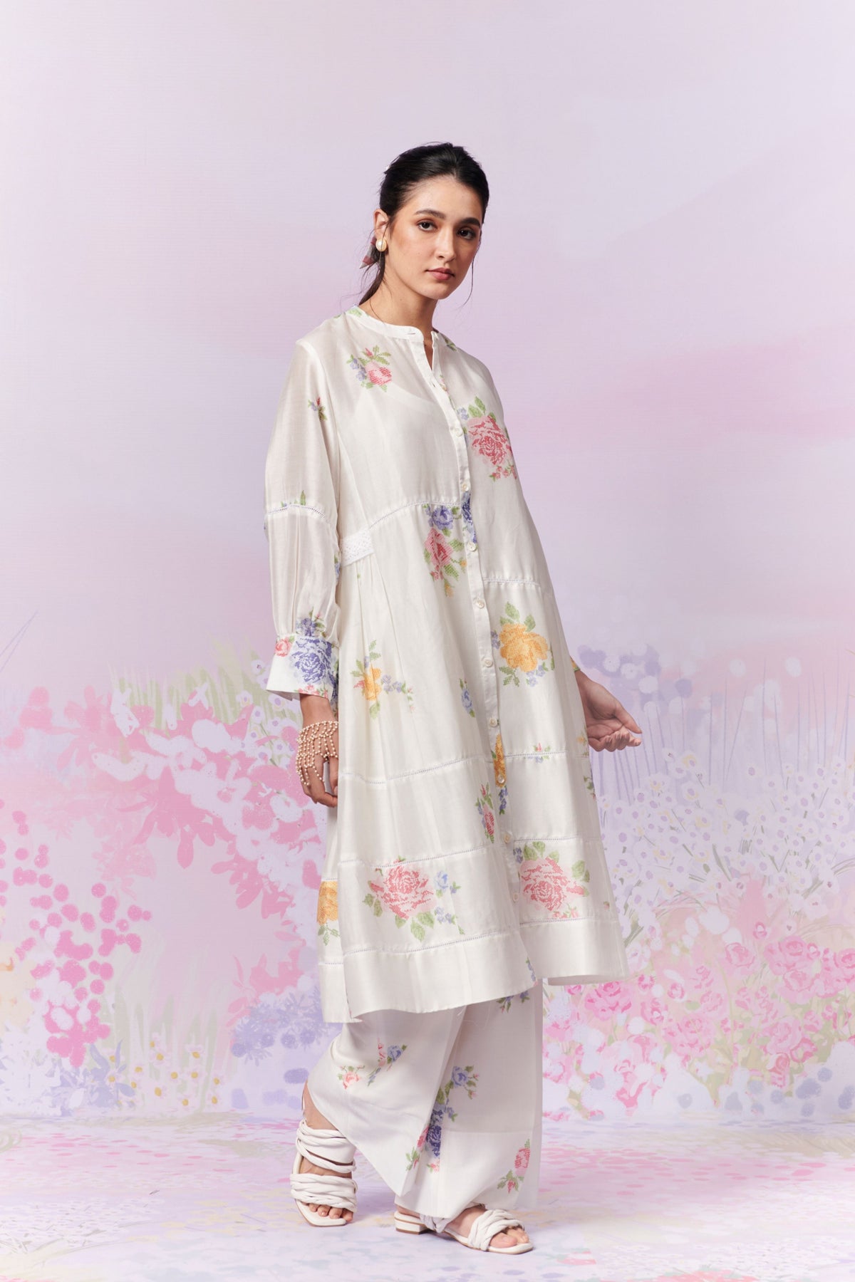 Summer Rose Kurta and Trousers Co-ord Set