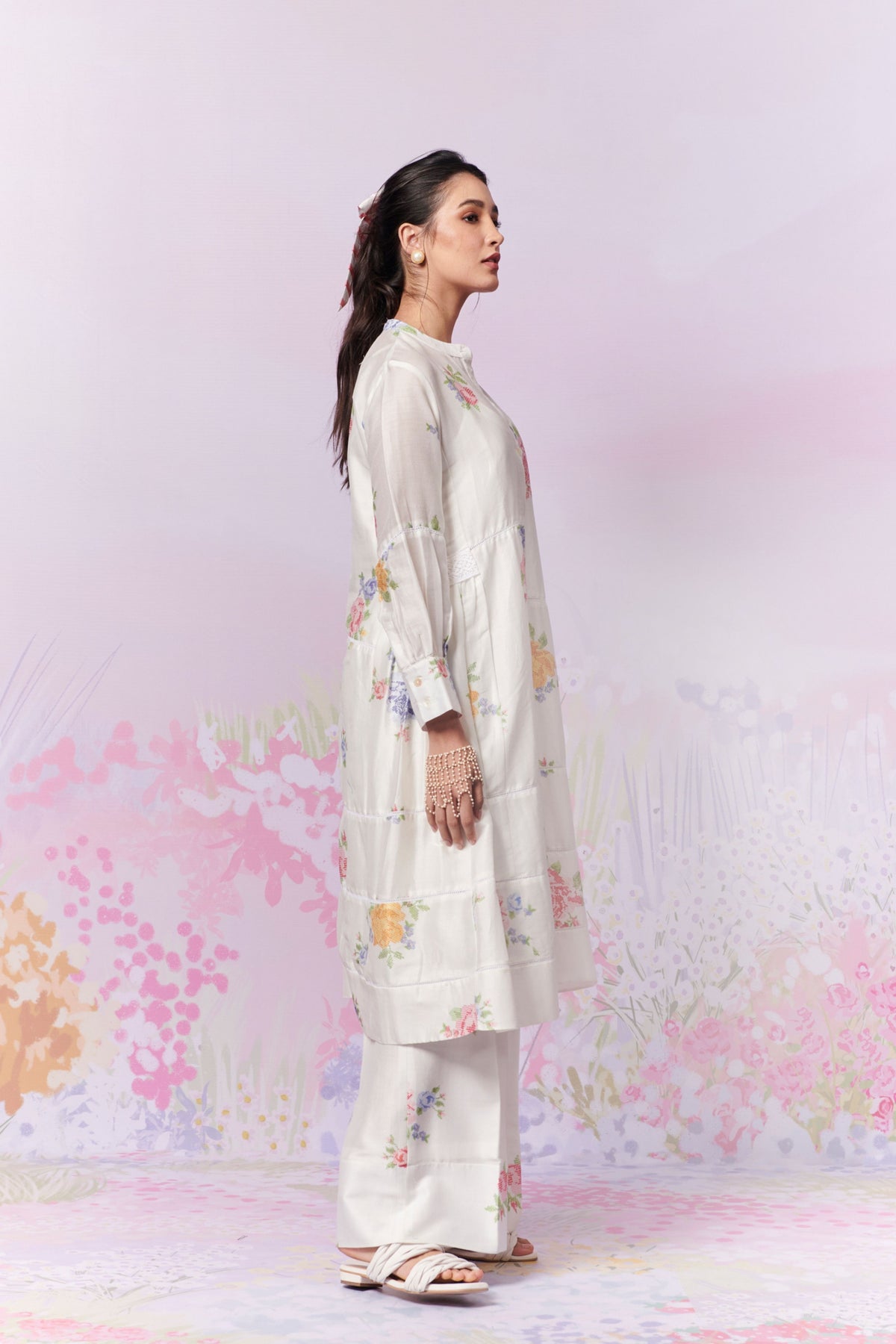 Summer Rose Kurta and Trousers Co-ord Set